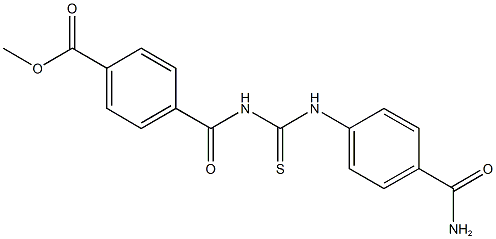 methyl 4-[({[4-(aminocarbonyl)anilino]carbothioyl}amino)carbonyl]benzoate Structure