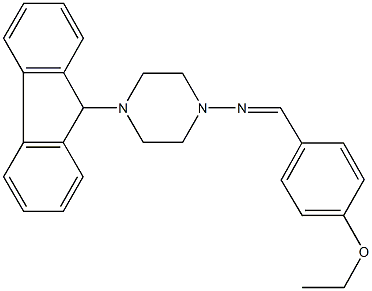 N-(4-ethoxybenzylidene)-N-[4-(9H-fluoren-9-yl)-1-piperazinyl]amine 구조식 이미지