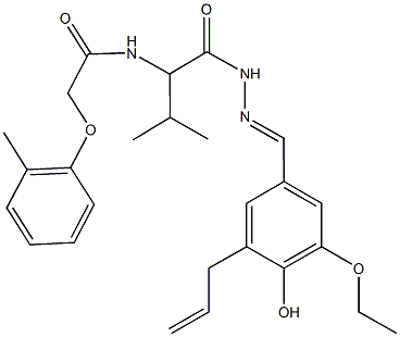 N-(1-{[2-(3-allyl-5-ethoxy-4-hydroxybenzylidene)hydrazino]carbonyl}-2-methylpropyl)-2-(2-methylphenoxy)acetamide Structure