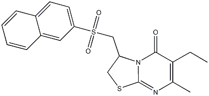 6-ethyl-7-methyl-3-[(2-naphthylsulfonyl)methyl]-2,3-dihydro-5H-[1,3]thiazolo[3,2-a]pyrimidin-5-one 구조식 이미지