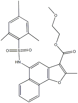 2-methoxyethyl 5-[(mesitylsulfonyl)amino]-2-methylnaphtho[1,2-b]furan-3-carboxylate 구조식 이미지