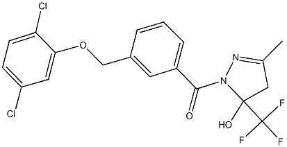 1-{3-[(2,5-dichlorophenoxy)methyl]benzoyl}-3-methyl-5-(trifluoromethyl)-4,5-dihydro-1H-pyrazol-5-ol 구조식 이미지
