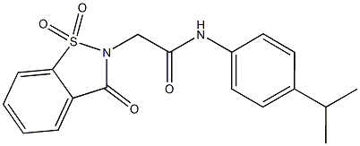 2-(1,1-dioxido-3-oxo-1,2-benzisothiazol-2(3H)-yl)-N-(4-isopropylphenyl)acetamide 구조식 이미지