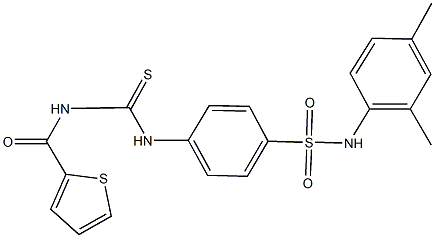 N-(2,4-dimethylphenyl)-4-({[(thien-2-ylcarbonyl)amino]carbothioyl}amino)benzenesulfonamide Structure