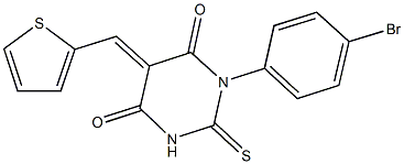 1-(4-bromophenyl)-5-(2-thienylmethylene)-2-thioxodihydro-4,6(1H,5H)-pyrimidinedione 구조식 이미지