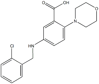 5-[(2-chlorobenzyl)amino]-2-(4-morpholinyl)benzoic acid Structure