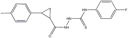 N-(4-fluorophenyl)-2-{[2-(4-methylphenyl)cyclopropyl]carbonyl}hydrazinecarbothioamide 구조식 이미지