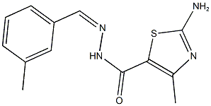 2-amino-4-methyl-N'-(3-methylbenzylidene)-1,3-thiazole-5-carbohydrazide 구조식 이미지