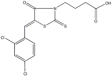 4-[5-(2,4-dichlorobenzylidene)-4-oxo-2-thioxo-1,3-thiazolidin-3-yl]butanoic acid Structure