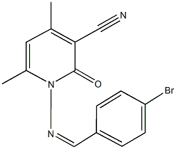 1-[(4-bromobenzylidene)amino]-4,6-dimethyl-2-oxo-1,2-dihydropyridine-3-carbonitrile Structure