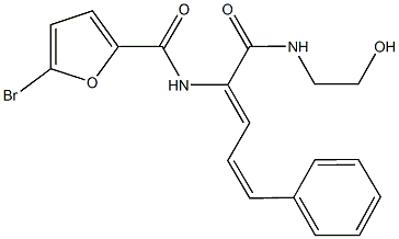 5-bromo-N-(1-{[(2-hydroxyethyl)amino]carbonyl}-4-phenyl-1,3-butadienyl)-2-furamide Structure