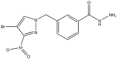 3-({4-bromo-3-nitro-1H-pyrazol-1-yl}methyl)benzohydrazide Structure