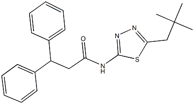 N-(5-neopentyl-1,3,4-thiadiazol-2-yl)-3,3-diphenylpropanamide Structure