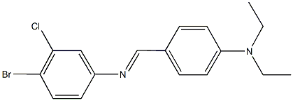 N-(4-bromo-3-chlorophenyl)-N-[4-(diethylamino)benzylidene]amine 구조식 이미지