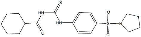 N-(cyclohexylcarbonyl)-N'-[4-(pyrrolidin-1-ylsulfonyl)phenyl]thiourea Structure