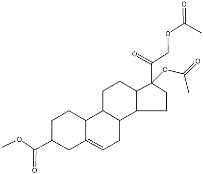 methyl 17-(acetyloxy)-17-[(acetyloxy)acetyl]-2,3,4,7,8,9,10,11,12,13,14,15,16,17-tetradecahydro-1H-cyclopenta[a]phenanthrene-3-carboxylate Structure