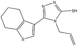4-allyl-5-(4,5,6,7-tetrahydro-1-benzothien-3-yl)-4H-1,2,4-triazol-3-yl hydrosulfide Structure