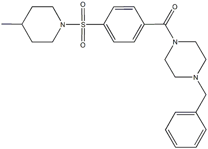 1-benzyl-4-{4-[(4-methyl-1-piperidinyl)sulfonyl]benzoyl}piperazine 구조식 이미지