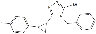 4-benzyl-5-[2-(4-methylphenyl)cyclopropyl]-4H-1,2,4-triazol-3-yl hydrosulfide Structure