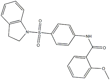 N-[4-(2,3-dihydro-1H-indol-1-ylsulfonyl)phenyl]-2-methoxybenzamide 구조식 이미지