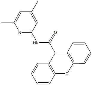 N-(4,6-dimethyl-2-pyridinyl)-9H-xanthene-9-carboxamide 구조식 이미지