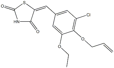 5-[4-(allyloxy)-3-chloro-5-ethoxybenzylidene]-1,3-thiazolidine-2,4-dione Structure