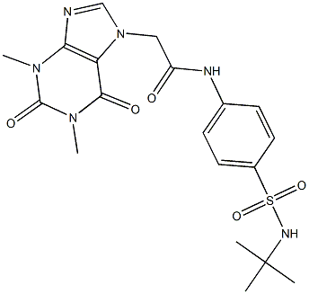 N-{4-[(tert-butylamino)sulfonyl]phenyl}-2-(1,3-dimethyl-2,6-dioxo-1,2,3,6-tetrahydro-7H-purin-7-yl)acetamide Structure