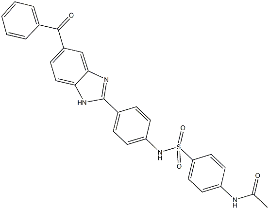 N-(4-{[4-(5-benzoyl-1H-benzimidazol-2-yl)anilino]sulfonyl}phenyl)acetamide Structure