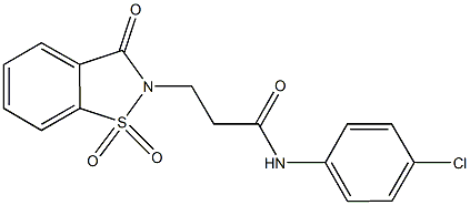 N-(4-chlorophenyl)-3-(1,1-dioxido-3-oxo-1,2-benzisothiazol-2(3H)-yl)propanamide 구조식 이미지