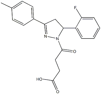 4-[5-(2-fluorophenyl)-3-(4-methylphenyl)-4,5-dihydro-1H-pyrazol-1-yl]-4-oxobutanoic acid 구조식 이미지