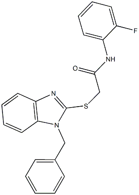 2-[(1-benzyl-1H-benzimidazol-2-yl)sulfanyl]-N-(2-fluorophenyl)acetamide 구조식 이미지