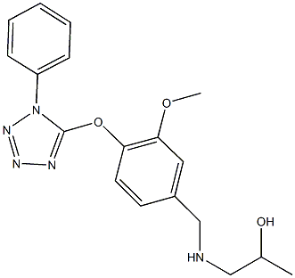 1-({3-methoxy-4-[(1-phenyl-1H-tetraazol-5-yl)oxy]benzyl}amino)-2-propanol 구조식 이미지