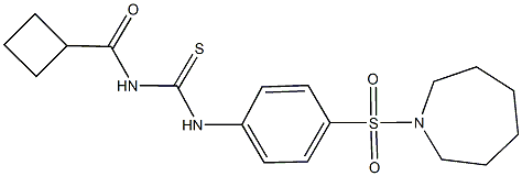 N-[4-(1-azepanylsulfonyl)phenyl]-N'-(cyclobutylcarbonyl)thiourea 구조식 이미지