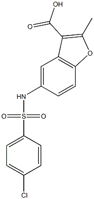 5-{[(4-chlorophenyl)sulfonyl]amino}-2-methyl-1-benzofuran-3-carboxylic acid Structure