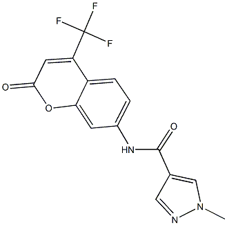 1-methyl-N-[2-oxo-4-(trifluoromethyl)-2H-chromen-7-yl]-1H-pyrazole-4-carboxamide Structure