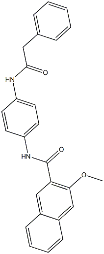 3-methoxy-N-{4-[(phenylacetyl)amino]phenyl}-2-naphthamide 구조식 이미지