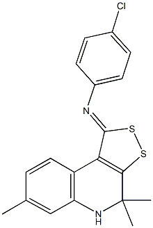 N-(4-chlorophenyl)-N-(4,4,7-trimethyl-4,5-dihydro-1H-[1,2]dithiolo[3,4-c]quinolin-1-ylidene)amine Structure