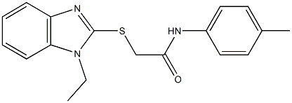 2-[(1-ethyl-1H-benzimidazol-2-yl)sulfanyl]-N-(4-methylphenyl)acetamide Structure