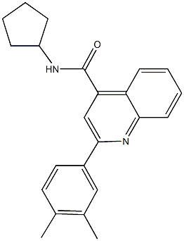 N-cyclopentyl-2-(3,4-dimethylphenyl)-4-quinolinecarboxamide 구조식 이미지