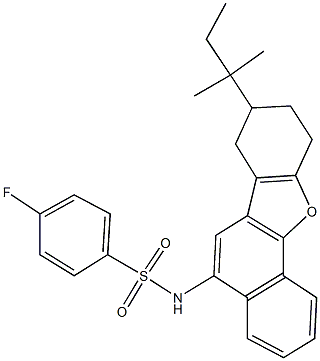 4-fluoro-N-(8-tert-pentyl-7,8,9,10-tetrahydronaphtho[1,2-b][1]benzofuran-5-yl)benzenesulfonamide 구조식 이미지
