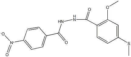 N'-{4-nitrobenzoyl}-2-methoxy-4-(methylsulfanyl)benzohydrazide Structure