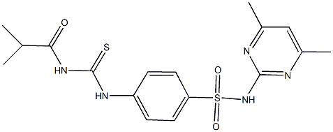 N-(4,6-dimethyl-2-pyrimidinyl)-4-{[(isobutyrylamino)carbothioyl]amino}benzenesulfonamide 구조식 이미지