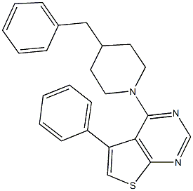 4-(4-benzyl-1-piperidinyl)-5-phenylthieno[2,3-d]pyrimidine Structure