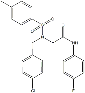 2-{(4-chlorobenzyl)[(4-methylphenyl)sulfonyl]amino}-N-(4-fluorophenyl)acetamide 구조식 이미지