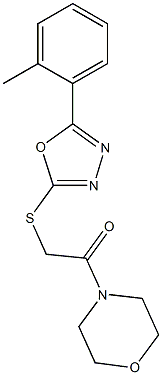 5-(2-methylphenyl)-1,3,4-oxadiazol-2-yl2-(4-morpholinyl)-2-oxoethylsulfide Structure