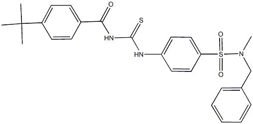 N-benzyl-4-({[(4-tert-butylbenzoyl)amino]carbothioyl}amino)-N-methylbenzenesulfonamide 구조식 이미지