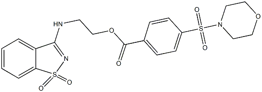2-[(1,1-dioxido-1,2-benzisothiazol-3-yl)amino]ethyl 4-(4-morpholinylsulfonyl)benzoate 구조식 이미지