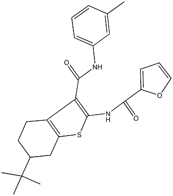 N-[6-tert-butyl-3-(3-toluidinocarbonyl)-4,5,6,7-tetrahydro-1-benzothien-2-yl]-2-furamide Structure