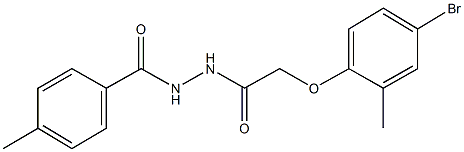 2-(4-bromo-2-methylphenoxy)-N'-(4-methylbenzoyl)acetohydrazide 구조식 이미지