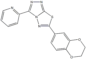 6-(2,3-dihydro-1,4-benzodioxin-6-yl)-3-(2-pyridinyl)[1,2,4]triazolo[3,4-b][1,3,4]thiadiazole 구조식 이미지